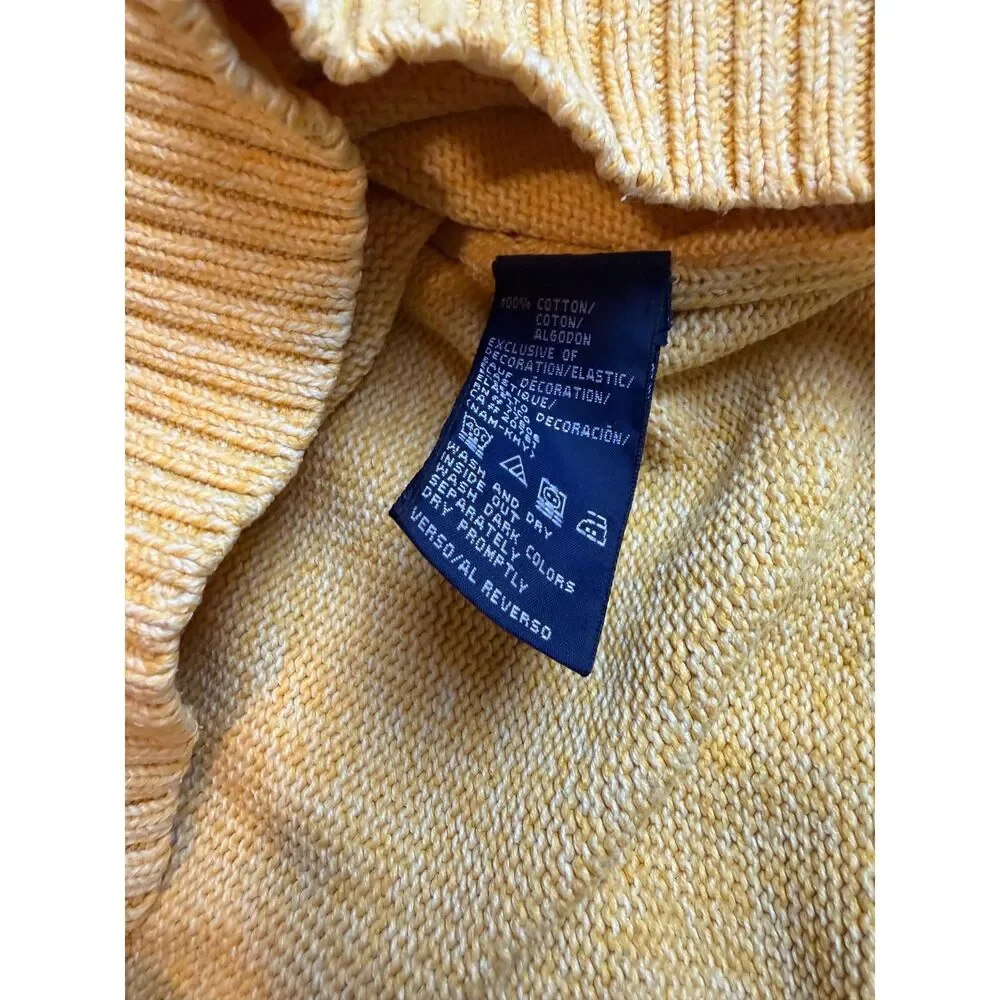 Tommy Hilfiger Yellow Crewneck Sweater Mens Size L 100% Cotton